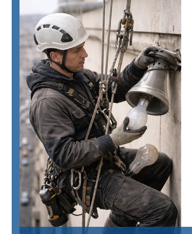 Замена ламп на высоте в Сальске профессионально и быстро