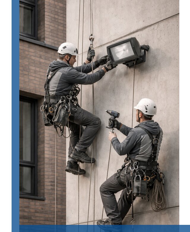 Профессиональный монтаж фасадных прожекторов в Сальске под ключ