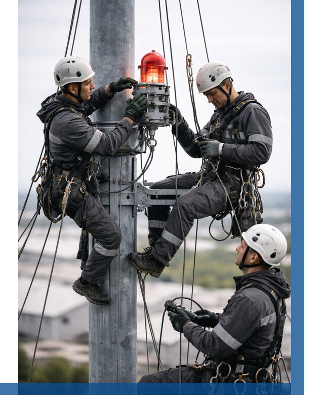 Монтаж заградительных огней в Сальске от 8643 р. | ВЫСОТНИК-Слс