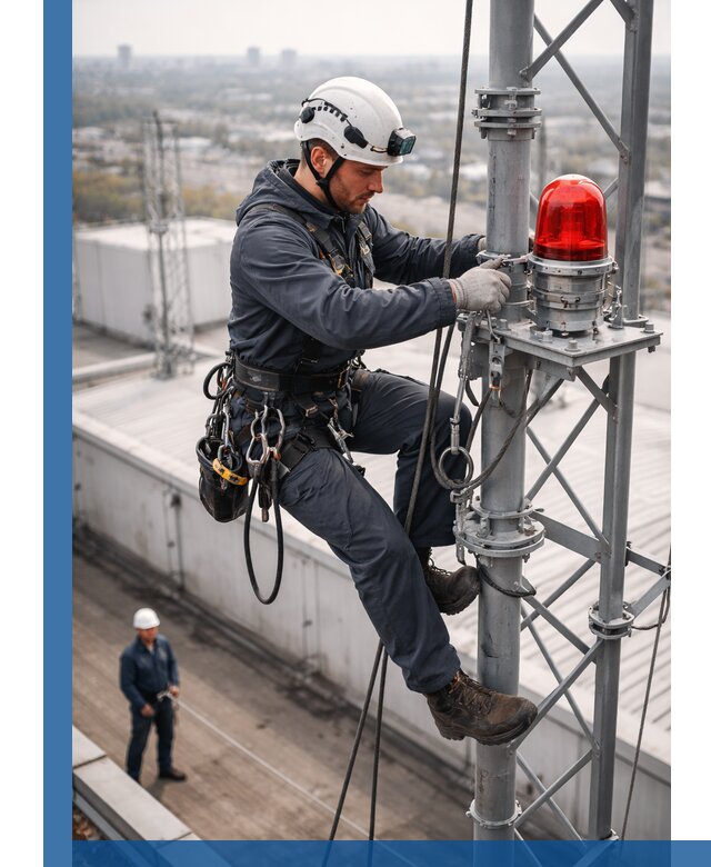 Монтаж заградительных огней и обслуживание объектов в Сальске