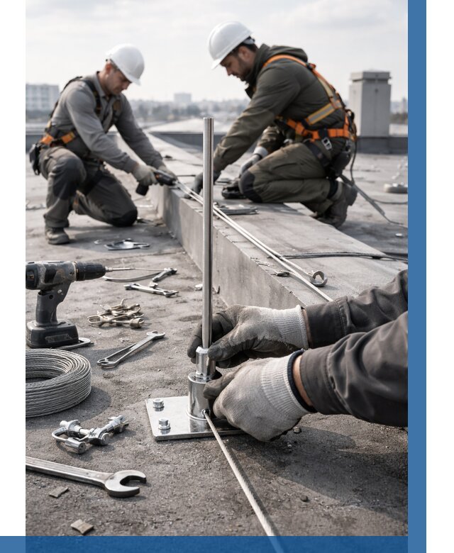 Монтаж молниезащиты на кровле в Сальске цена от 25420 р. | ВЫСОТНИК-Слс