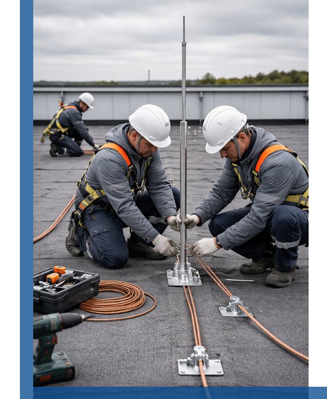 Монтаж молниезащиты на кровле в Сальске под ключ с гарантией