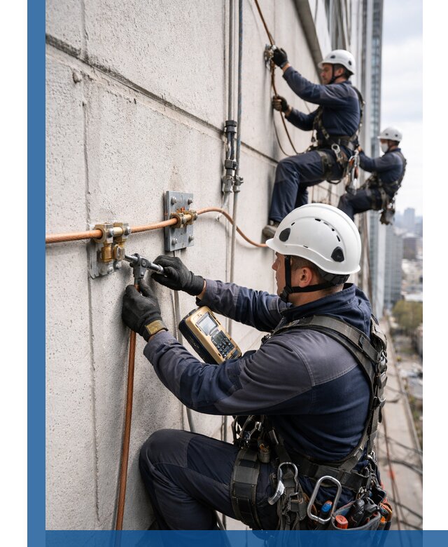 Монтаж системы заземления здания и молниезащиты в Сальске