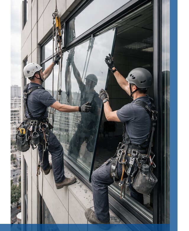 Замена стеклопакетов на высоте в Сальске от 5592 р. | ВЫСОТНИК-Слс