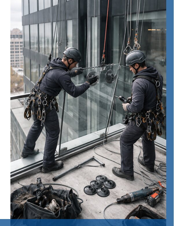 Монтаж стеклянных ограждений в Сальске от 2542 р. | ВЫСОТНИК-Слс