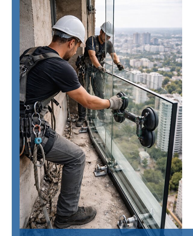 Монтаж стеклянных ограждений под ключ с гарантией в Сальске