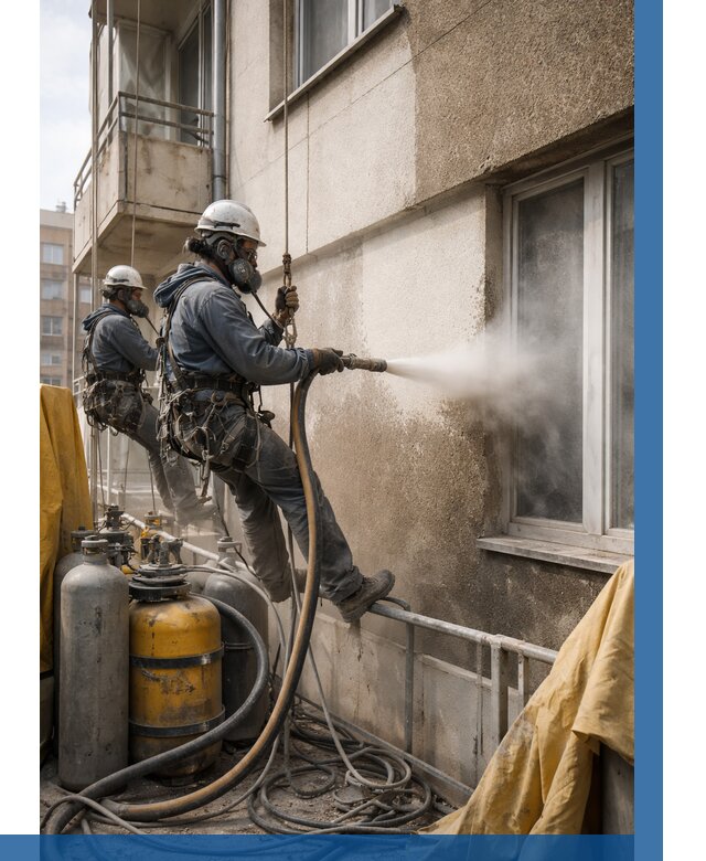 Пескоструйная очистка фасада в Сальске от 661 р. | ВЫСОТНИК-Слс