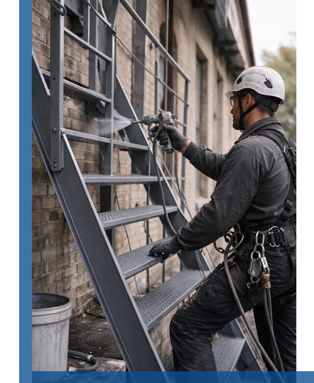 Покраска и антикоррозионная защита пожарных лестниц в Сальске