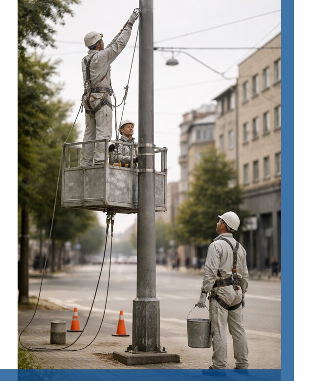 Покраска опор освещения в Сальске от 5084 р. | ВЫСОТНИК-Слс