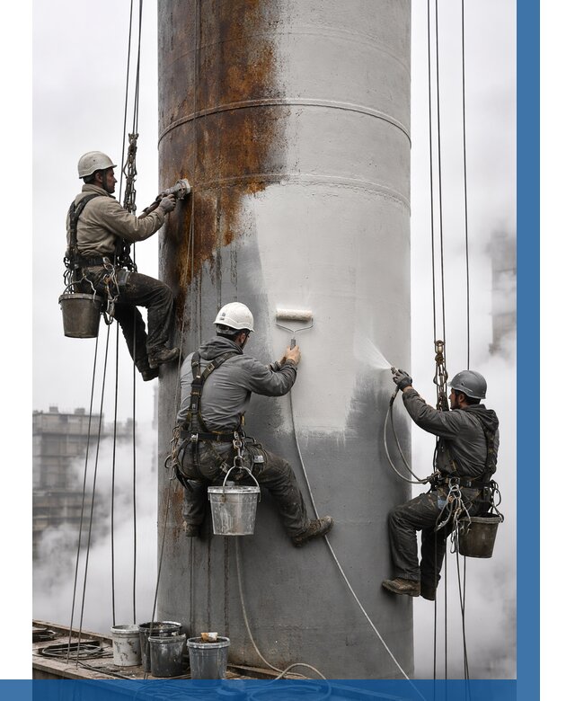 Покраска дымовых труб в Сальске от 8643 р. | ВЫСОТНИК-Слс