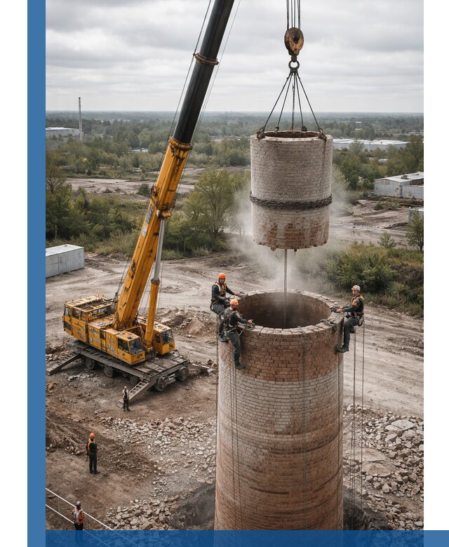 Демонтаж дымовой трубы в Сальске с гарантиями безопасности