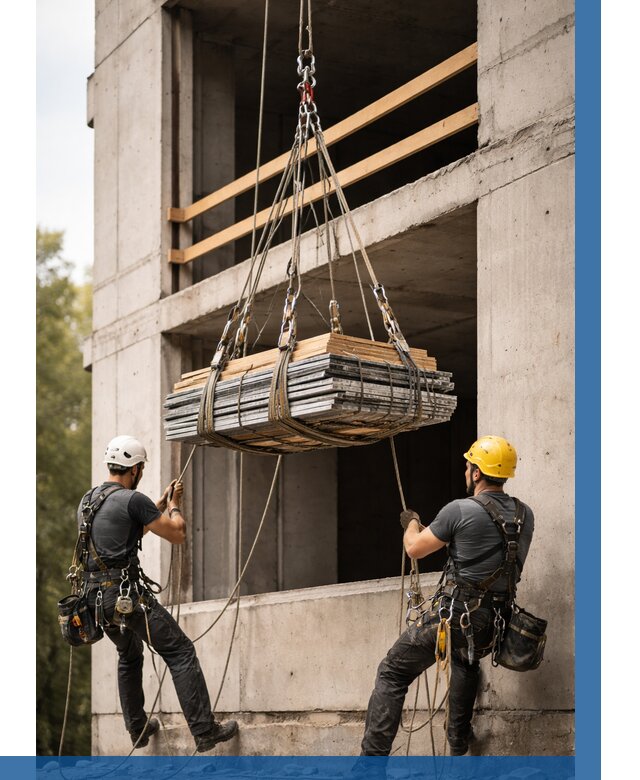 Подъем материала на этаж веревками в Сальске от 1525 р. | ВЫСОТНИК-Слс