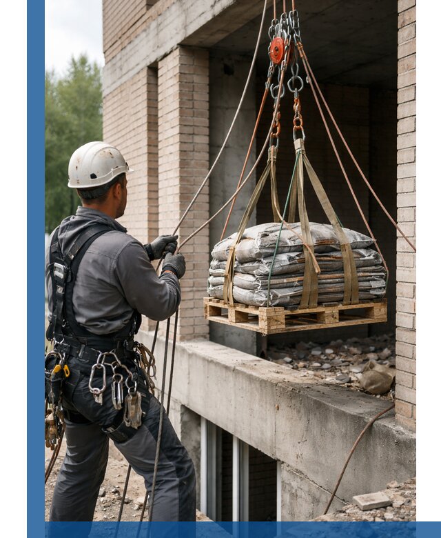 Подъем материалов на этаж веревками в Сальске оперативно
