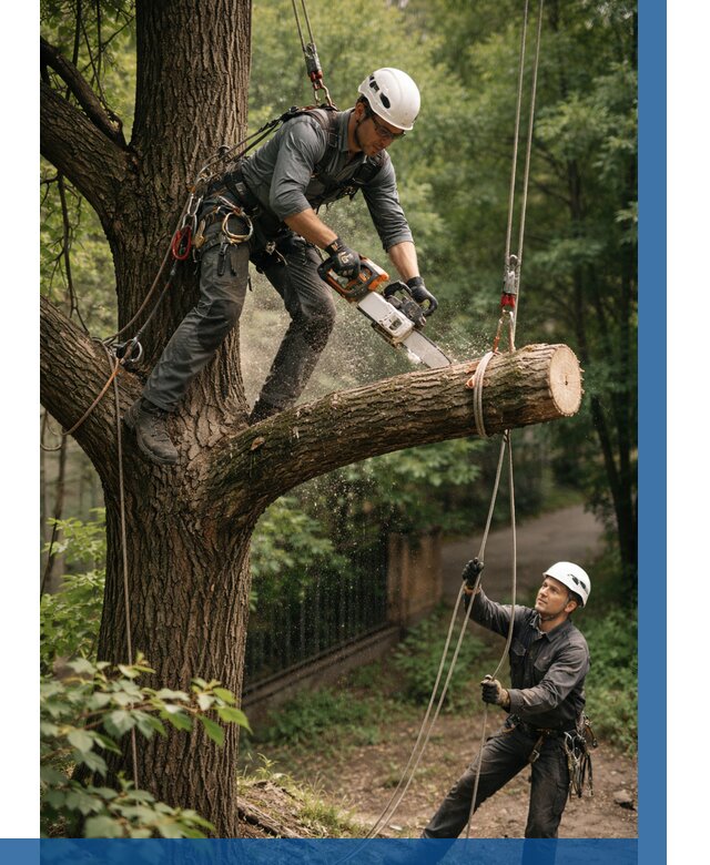 Спил деревьев альпинистами в Сальске от 8134 р. | ВЫСОТНИК-Слс