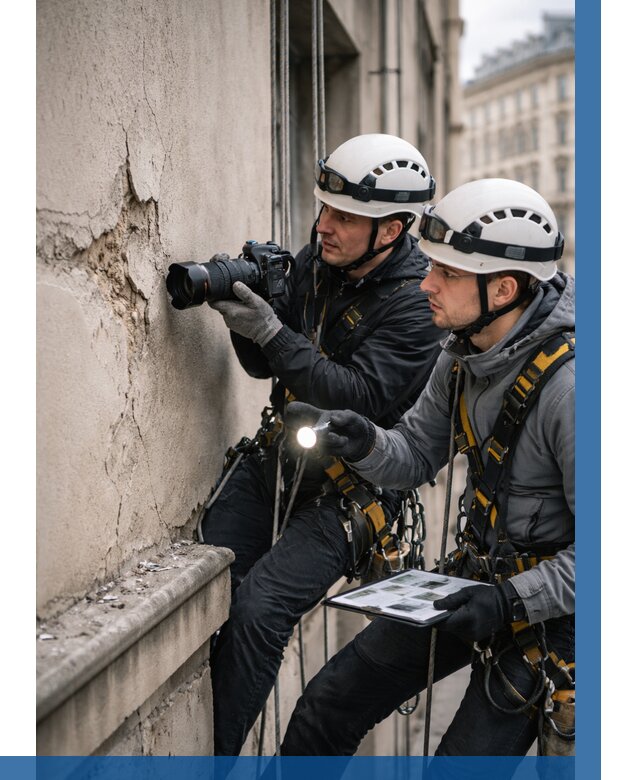 Фотофиксация дефектов фасада в Сальске от 4576 р. | ВЫСОТНИК-Слс