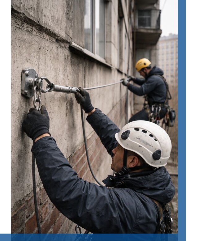 Монтаж анкерных линий в Сальске от 3050 р. | ВЫСОТНИК-Слс