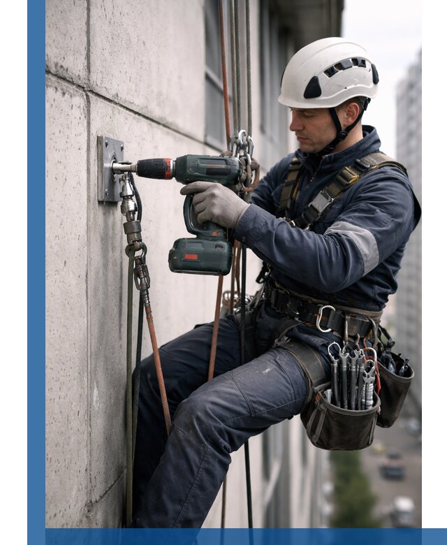 Установка анкерных точек для высотных работ в Сальске